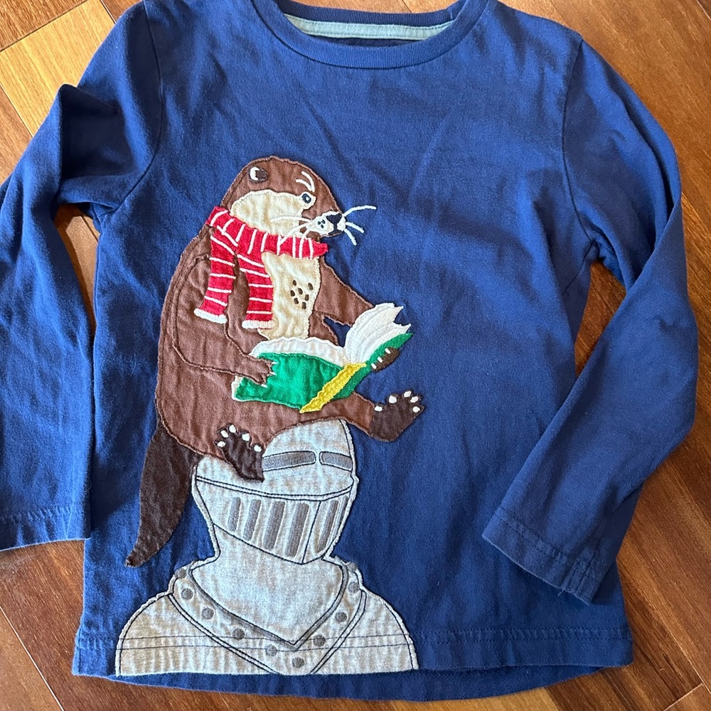 Mini Boden 4Y Reading Otter Tee